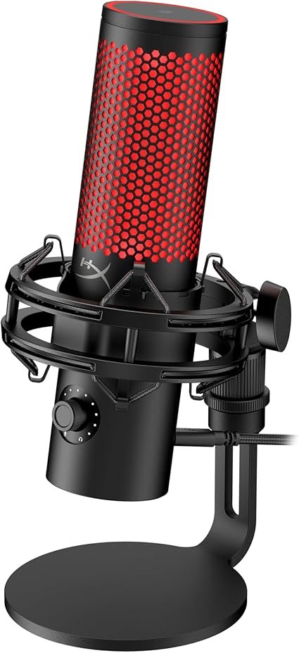 <a href="https://amzn.to/4fhbeKJ">HyperX QuadCast 2 – USB Microphone for Gaming, Streaming and Podcasting, with On-Board Controls, LED Lighting, Removable Shock Mount, PC, Mac, PS5, PS4, USB-C - Black</a>